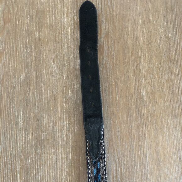 Vintage Tech Ether Guild 1975 Two Horses Mens 32 Metal Brass Buckle Braided Belt - Picture 7 of 12